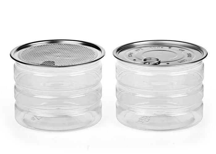 Recyclable PET Packaging Can Clear Plastic Easy Open Lid Cylinder Jar