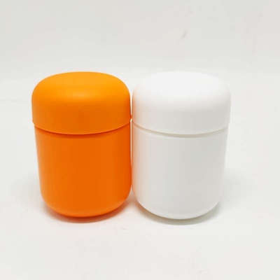 2oz White Cylinder Jar HDPE Child Proof 3.5g Flower Smell Proof Screw Jar