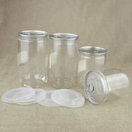 Custom Round PET Pop Top Can Clear Pet Jars Food Nuts Packaging