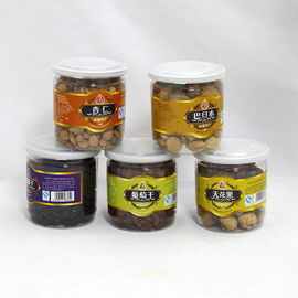 Custom Round PET Pop Top Can Clear Pet Jars Food Nuts Packaging