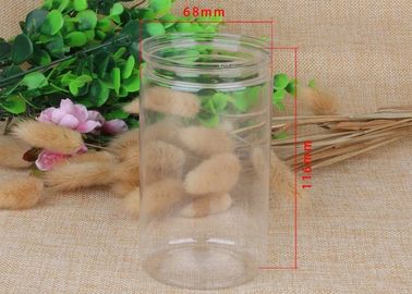 Dry Food Packaging Transparent Plastic Jars Clear Plastic Cylinder With Aluminum Pull - Ring Lid