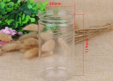 Dry Food Packaging Transparent Plastic Jars Clear Plastic Cylinder With Aluminum Pull - Ring Lid