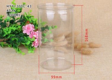 Dry Medicine BPA Free Clear PET Jar For Snack Packaging White Red