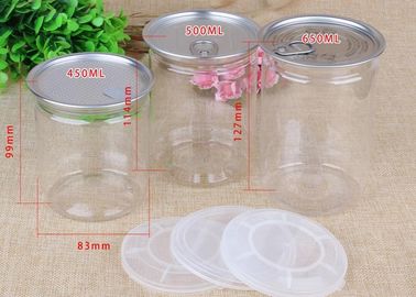 Customized Snacks / Tea Packing Pet Plastic Jars Easy Open Lid Air - Proof