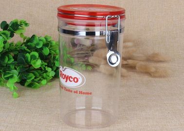 FDA Food Safety Transparent PS Spice Sealed Jars Stainless Steel Clip