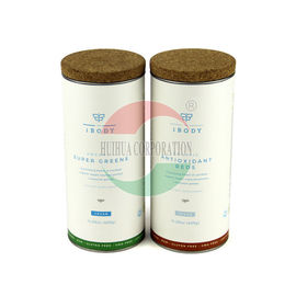 Cosmetic Composite Can Packaging With Cork Lid Custom Printed