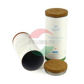 Cosmetic Composite Can Packaging With Cork Lid Custom Printed