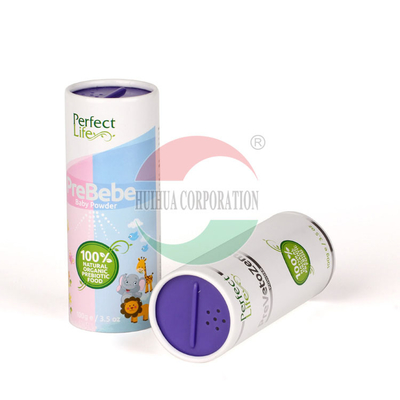 Baby Powder Paper Cans Packaging Tube With Shaker 100g 3.5oz Customized Logo