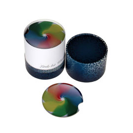 Custom Print Paper Cans Packaging Tube / Box Three Pieces Rolled Edge Eco - Friendly