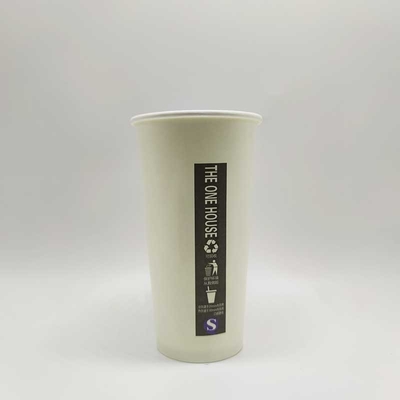 Disposable Custom Logo Printed PE / PLA Coated Coffee Juice Paper Cup With Lid