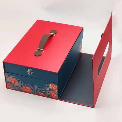 Custom Paper Full Moon Cake Box Packaging With Handle Bakery Packaging Container