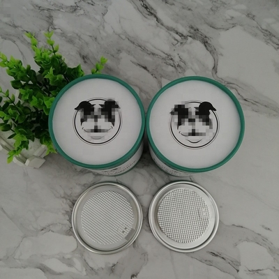 Eco Friendly Airtight Paper Composite Cans Food Storage Containers With Metal Plug Lid