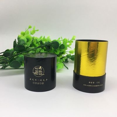 Custom Loose-Leaf Tea Gold Paper Tube Packaging with Clear Cut Out and 128/157g Art Paper