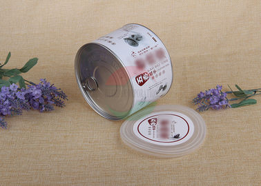 Glossy / Matte Lamination Paper Composite Cans With Transparent Plastic Cap