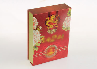 Customized Red Recycled Paper Gift Boxes , Eco - Friendly Tea Packaging Box