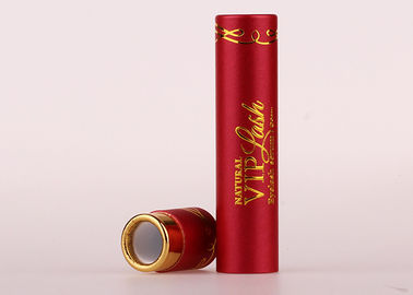 Customised Gold Staming Red Paper Tube Packaging For Eyelash Grower Tube Packing