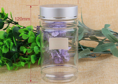 62mm Diameter Storage Aluminum Cover Bottle Food Grade Clear Plastic Jars