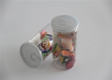 Food grade PET Clear Plastic Cylinder 400ml Candy Canister Easy Open