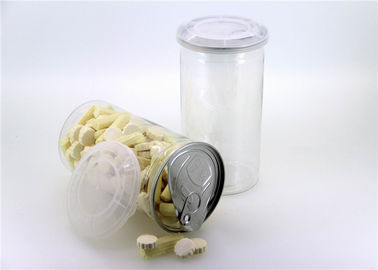 Food grade PET Clear Plastic Cylinder 400ml Candy Canister Easy Open
