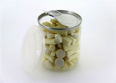 Food grade PET Clear Plastic Cylinder 400ml Candy Canister Easy Open