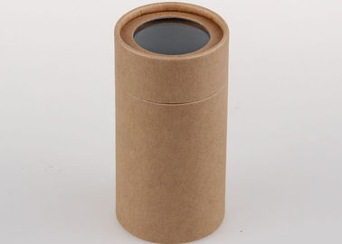 Brown Craft Paper Tube with Visible Clear Plastic Window Cap for Gifts Packaging