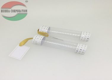 Pantone Color Cylinder Shape Clear PVC Paper Tube Packaging With Hand Tag