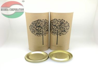 Wine Bottle Kraft Paper Tube Packing with Printed Logo / Wooden Cork Lid