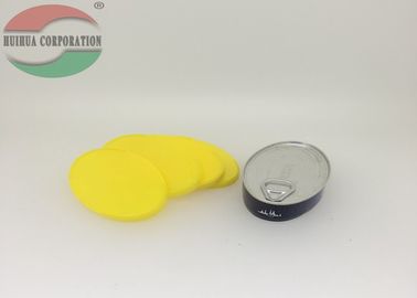 Non Spill Yellow Oval PP Plastic Lid For Easy Open End Fruit Can