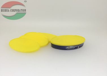 Non Spill Yellow Oval PP Plastic Lid For Easy Open End Fruit Can