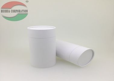 White Round Paper Box for Coffee , Cardboard Tube Packaging With Paper Lid