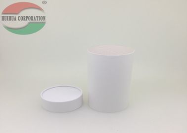 White Round Paper Box for Coffee , Cardboard Tube Packaging With Paper Lid