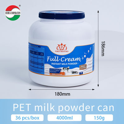 White 1000ml 2000ml 2200ml 2300ml 2625ml 4000ml PET Milk Powder Jar Whey Protein Container with Screw Top for Sugar Baby Food