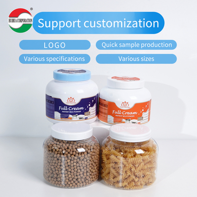1200ml Factory Direct Recycled Food Grade Round PET Plastic Bottles Powder Jars Cans Milk Protein Powder Container