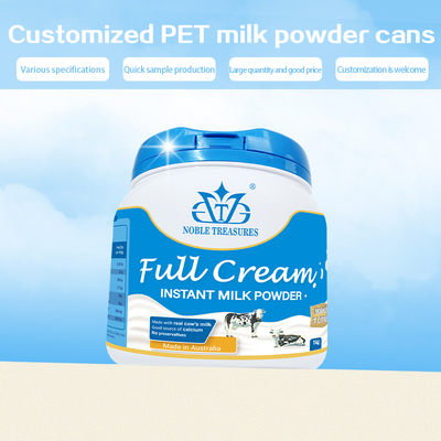 Recycled PET Food Grade Empty Plastic Bottles with Lids Packaging Candy Milk Protein Powder Container Screw Lids Powder Jar