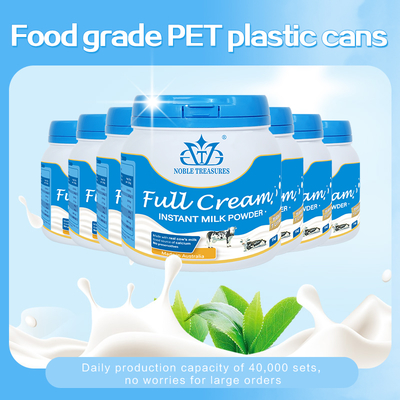 Recycled PET Food Grade Empty Plastic Bottles with Lids Packaging Candy Milk Protein Powder Container Screw Lids Powder Jar