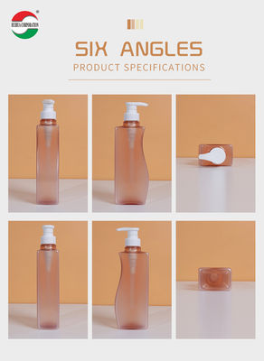 Clear PET Jars For Shampoo Shower Gel 500ml Plastic Bottle With Pump Press Lid Customized Service Available