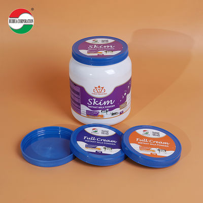Food Grade 502# 125mm Plastic PP PE Cover Lid For Milk Powder Bottle ISO / SGS / FDA / FSSC Approved