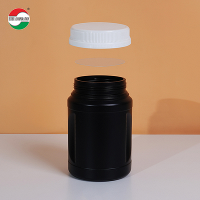 1600ML HDPE Bottle Clear Plastic Cylinder With Screw Lid Body Printing Custom Labels HMD1600-105