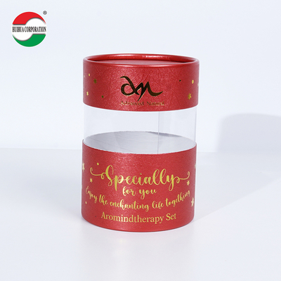 Custom Transparent Paper Tube Packaging with PVC Window for Cosmetics