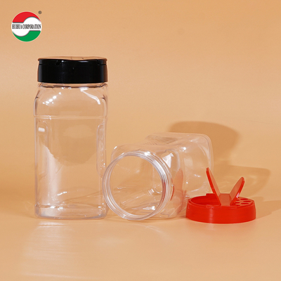 425ML Wholesale Sample Provided Plastic Spice Jars Bottles Containers With Red Black Lid Perfect For Storing Spice And Powders