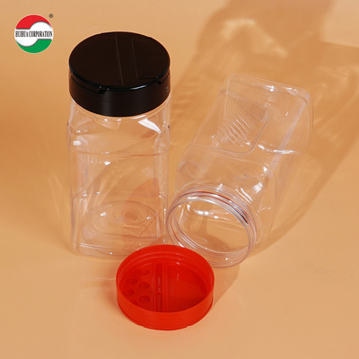 425ML Wholesale Sample Provided Plastic Spice Jars Bottles Containers With Red Black Lid Perfect For Storing Spice And Powders