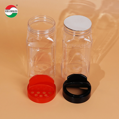 425ML Wholesale Sample Provided Plastic Spice Jars Bottles Containers With Red Black Lid Perfect For Storing Spice And Powders