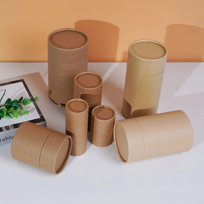 Bio-degradable Custom Food Grade Cylinder Kraft Cardboard Paper Tube for Gift Coffee Tea Matcha Poweder Packaging