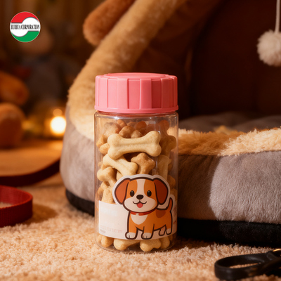 Wholesale Recycled Clear PET Plastic Jar with Screw Lids Cylinder Bottle  for Snack Cookie Candy Nut Storage
