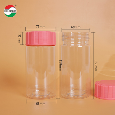 Wholesale Recycled Clear PET Plastic Jar with Screw Lids Cylinder Bottle  for Snack Cookie Candy Nut Storage