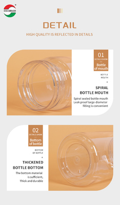 Wholesale Recycled Clear PET Plastic Jar with Screw Lids Cylinder Bottle  for Snack Cookie Candy Nut Storage
