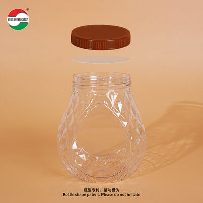 Wholesale Premium 670ml Special Shaped  PET Empty Jar with Gasket and Screw Lid for Candy Cookie Food Grade Plastic Bottle