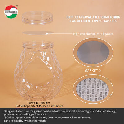 Clear Recycled Brand New Empty Jar for Customized Logo Jelly Candy Gummy Cookie Transparent PET Plastic Bottle