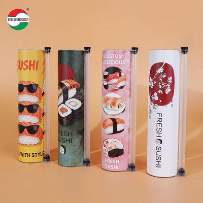 Custom Size Sushi Push Pop Container Food Grade Paper Cylinder Push Tube Packaging for Snacks Custom Design