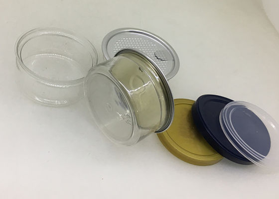 65 x 32mm Clear Pet Jars With Easy Open End And Plastic Cap For Canabis Packaging
